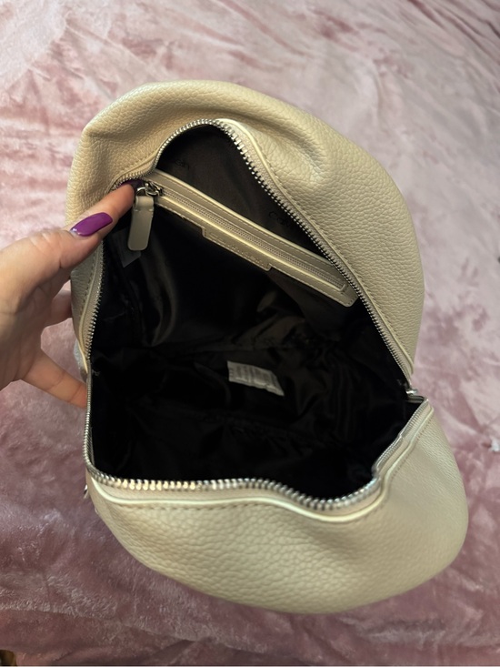 Calvin Klein Cream Pebbled Mini Backpack